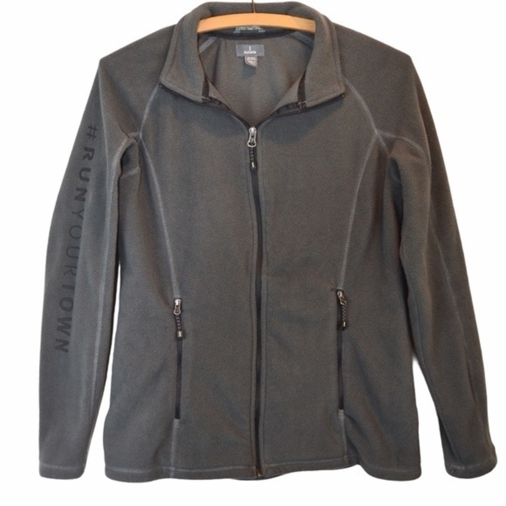 ELEVATE Grey Microfleece‎ Full Zip Jacket Medium Charcoal Grey Plush #Running